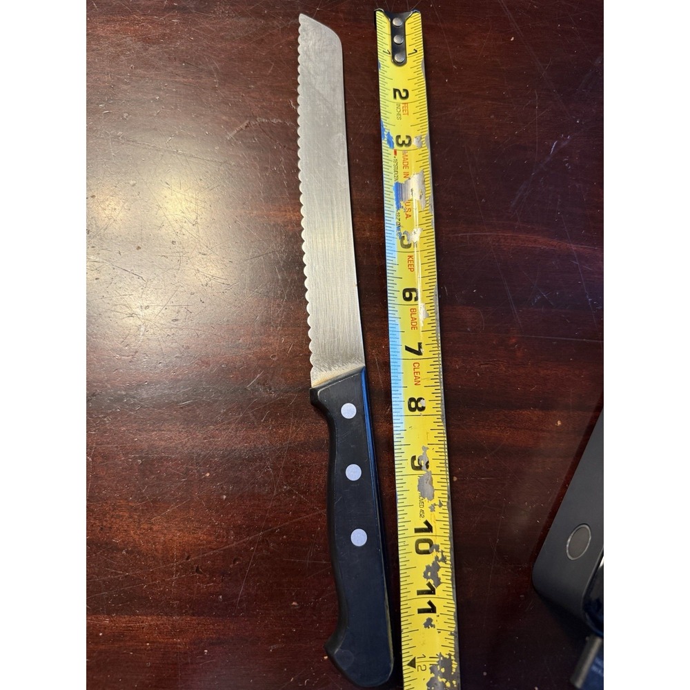 Vintage Wüsthof Dreizack 8143/20cm 8" Serrated Bread Knife Solingen Germany